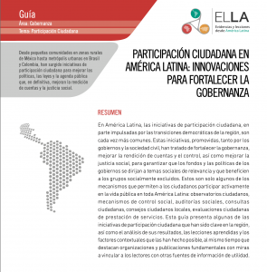 Presente y futuro de la participación en América Latina